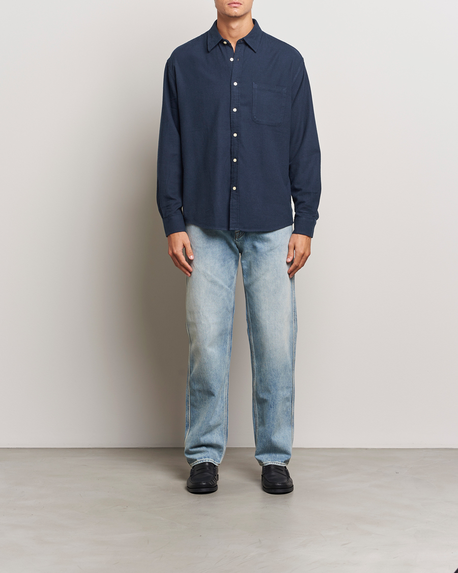 Homme | Chemises | NN07 | Deon Flannel Checked Shirt Navy Blue