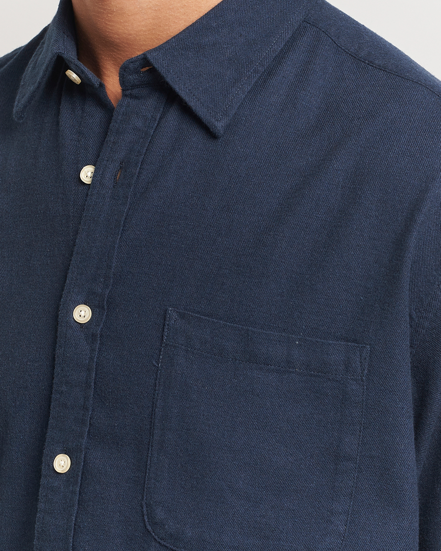 Homme | Chemises | NN07 | Deon Flannel Checked Shirt Navy Blue
