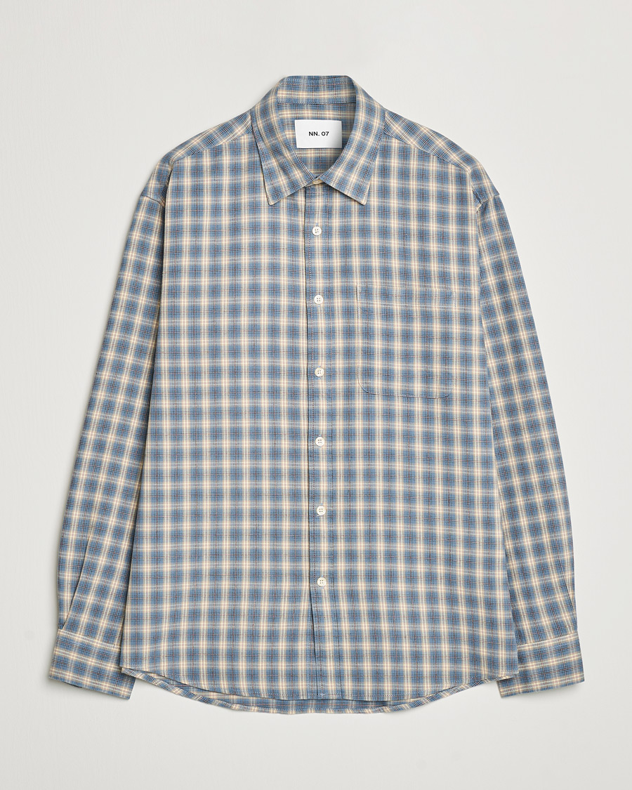 Homme | Chemises | NN07 | Deon Flannel Checked Shirt Blue