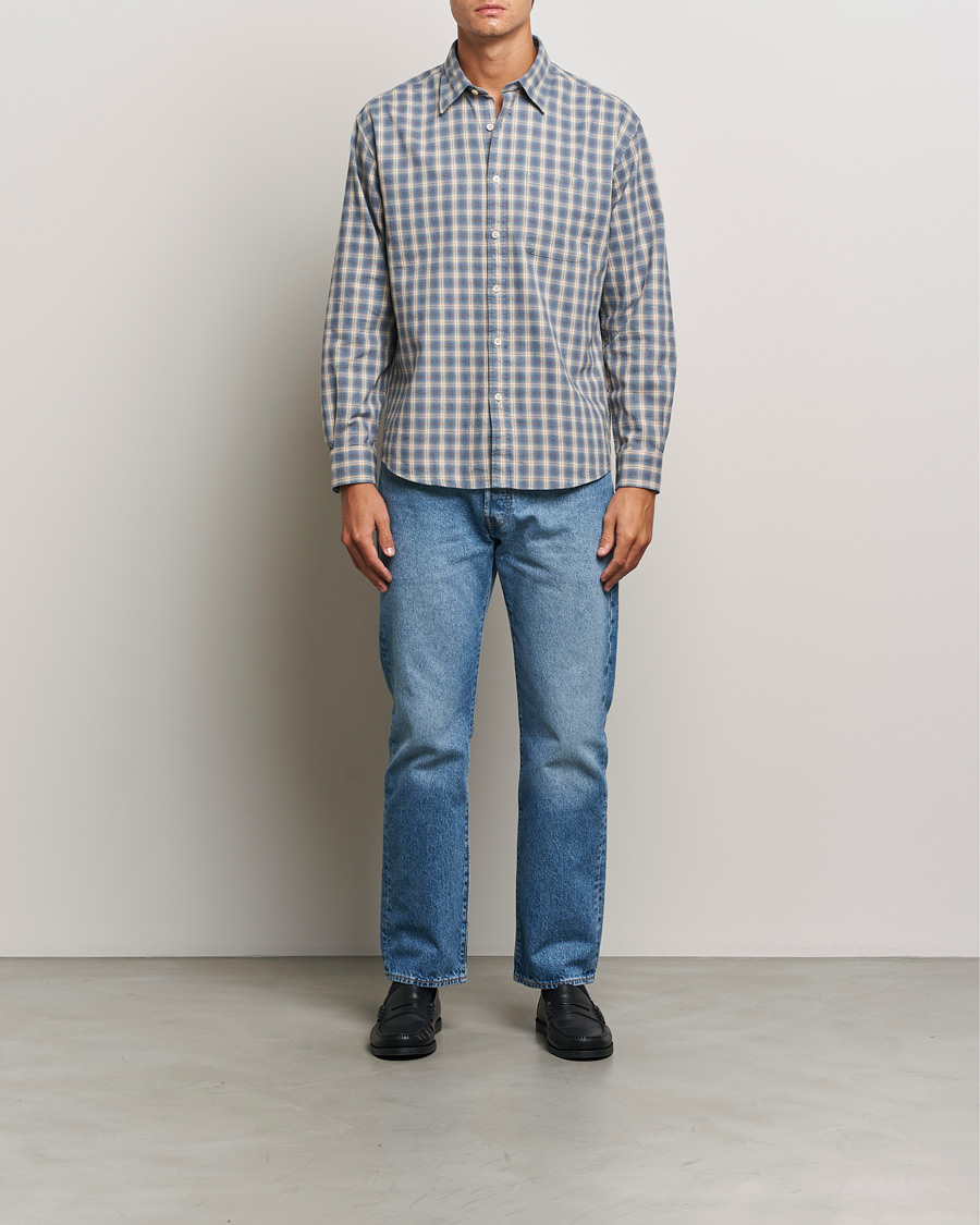 Homme | Chemises | NN07 | Deon Flannel Checked Shirt Blue