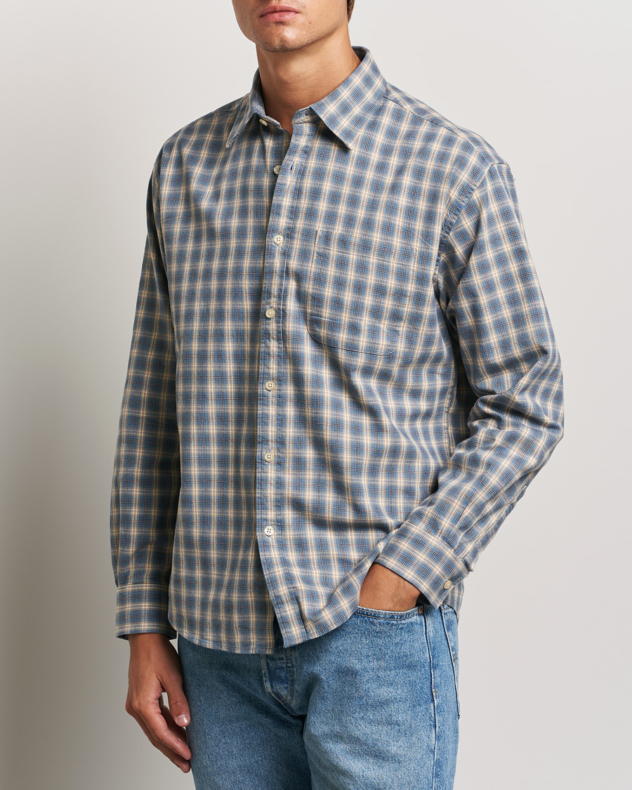 Homme | Chemises | NN07 | Deon Flannel Checked Shirt Blue