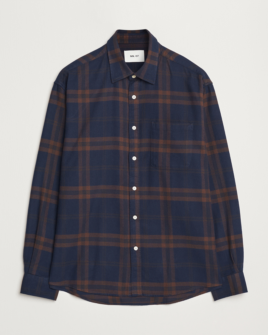 Homme | Chemises | NN07 | Deon Flannel Shirt Blue/Brown