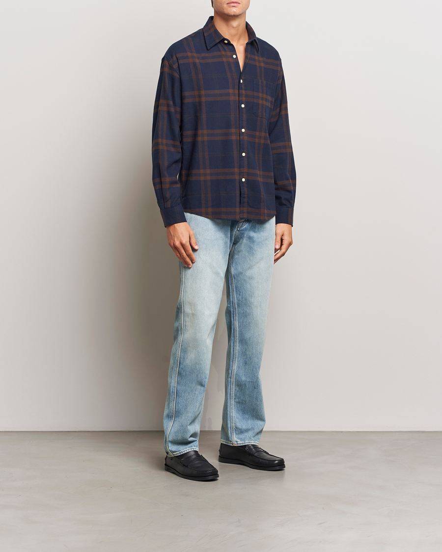Homme | Chemises | NN07 | Deon Flannel Shirt Blue/Brown