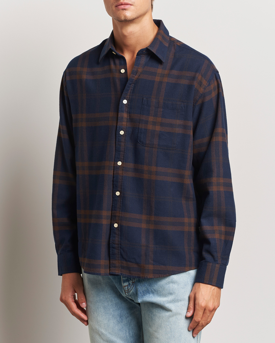 Homme | Chemises | NN07 | Deon Flannel Shirt Blue/Brown