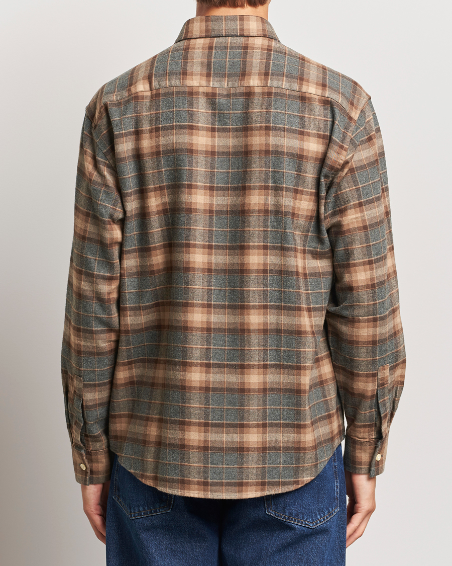 Homme | Chemises | NN07 | Deon Flannel Checked Shirt Rust Red