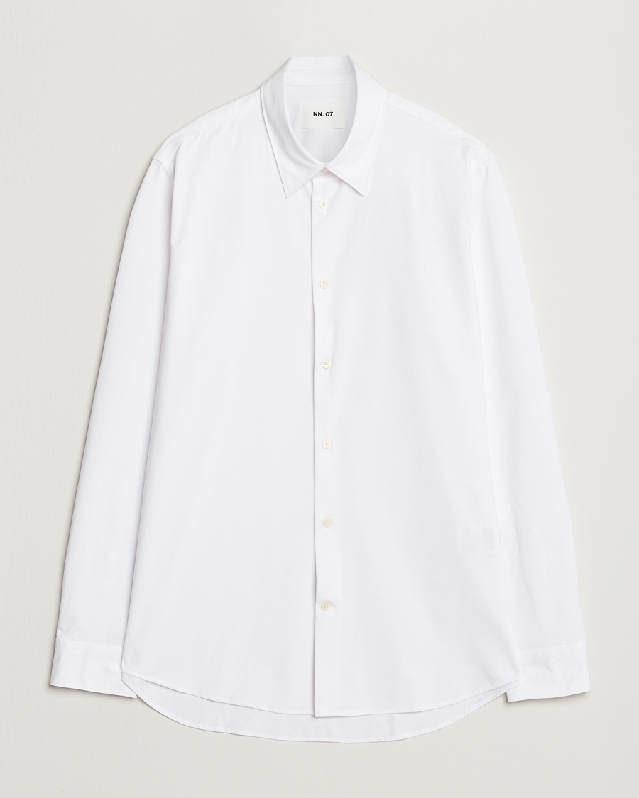Homme | Chemises | NN07 | Elian Mercerized Cotton Shirt White