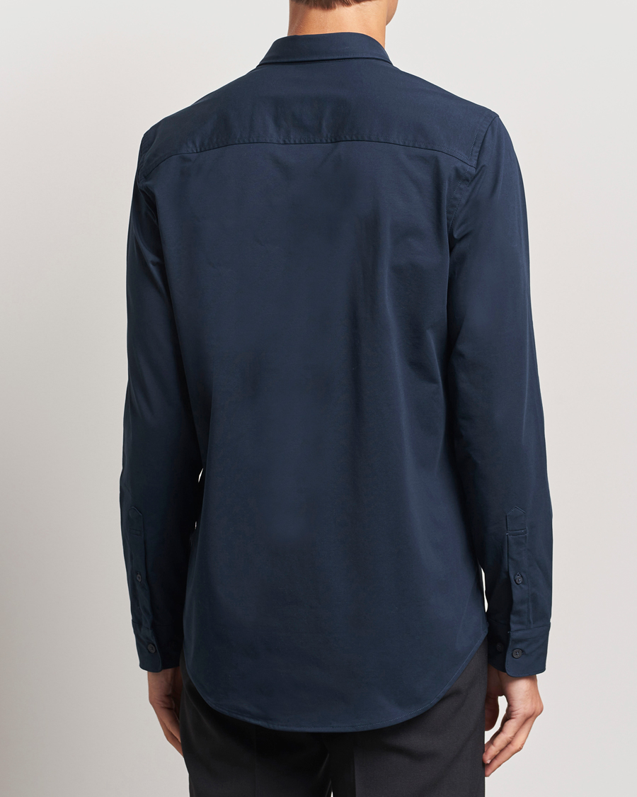 Homme | Chemises | NN07 | Elian Mercerized Cotton Shirt Navy Blue