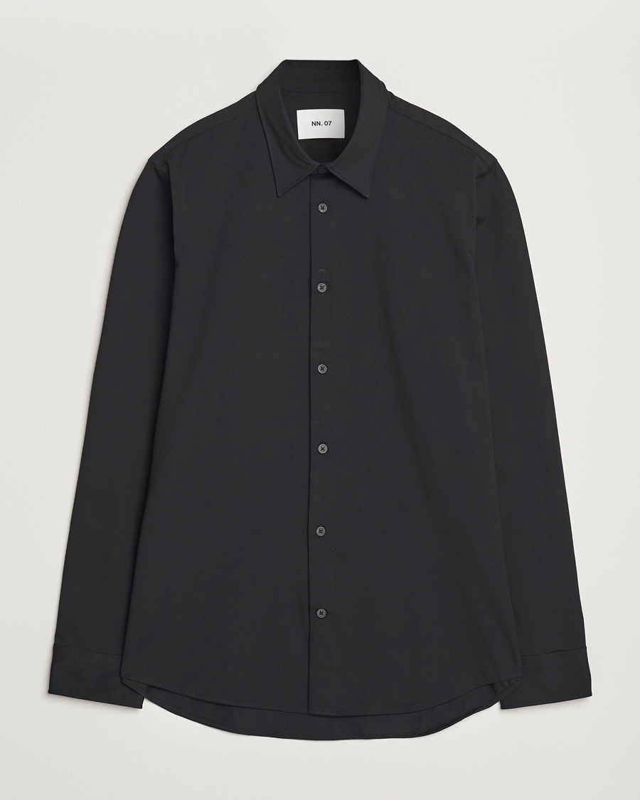Homme | Chemises | NN07 | Elian Mercerized Cotton Shirt Black