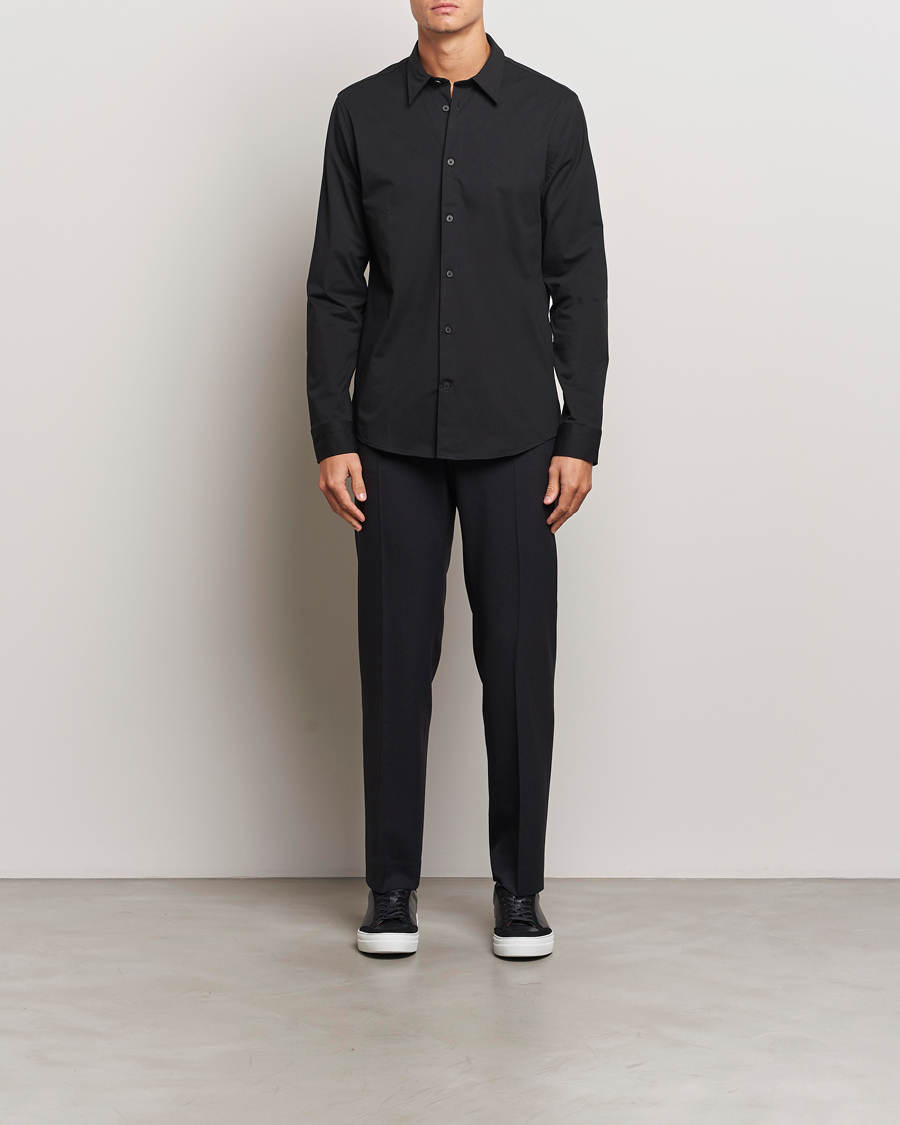 Homme | Chemises | NN07 | Elian Mercerized Cotton Shirt Black