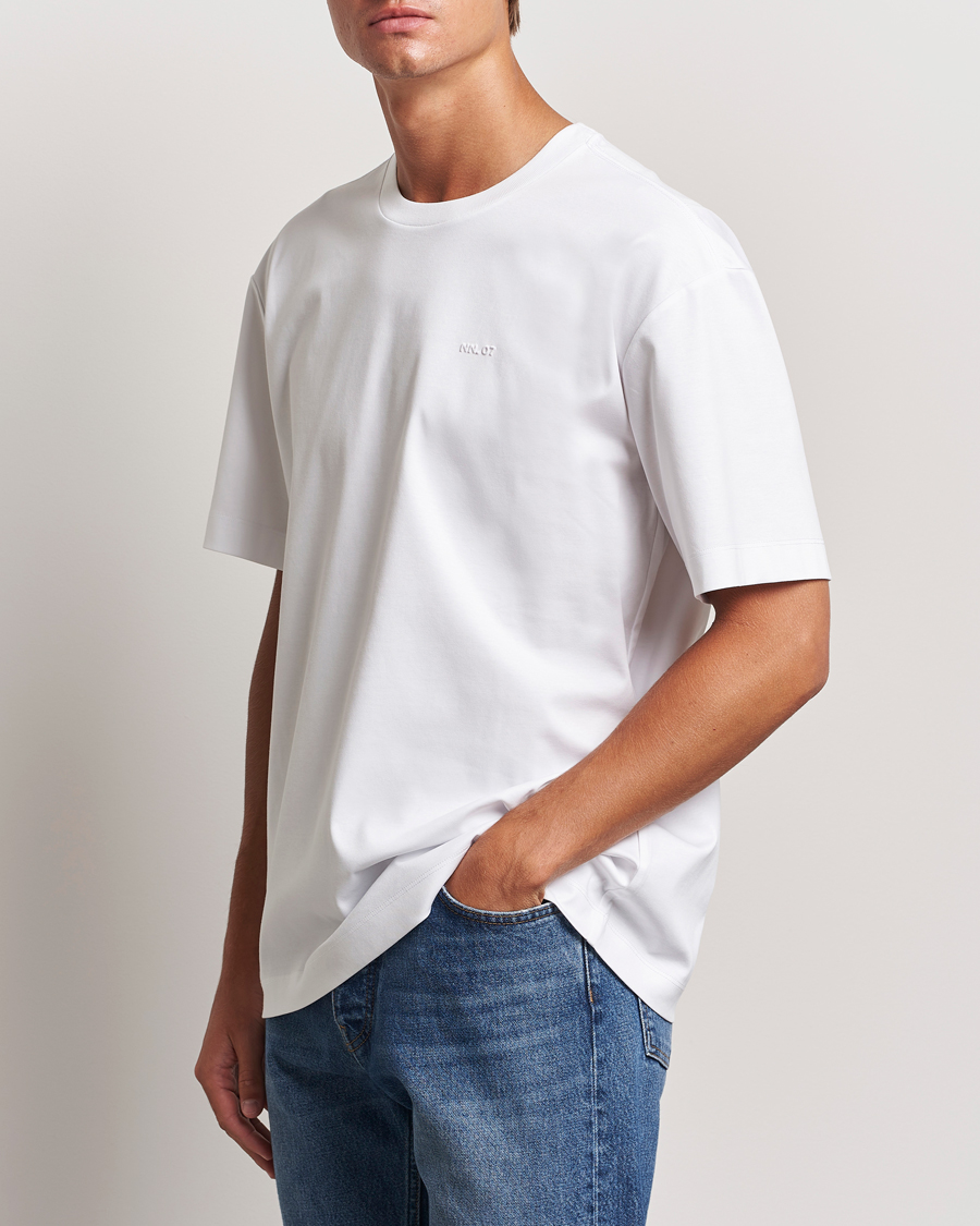 Homme | T-shirts | NN07 | Nat Logo Mercerized Crew Neck T-Shirt White