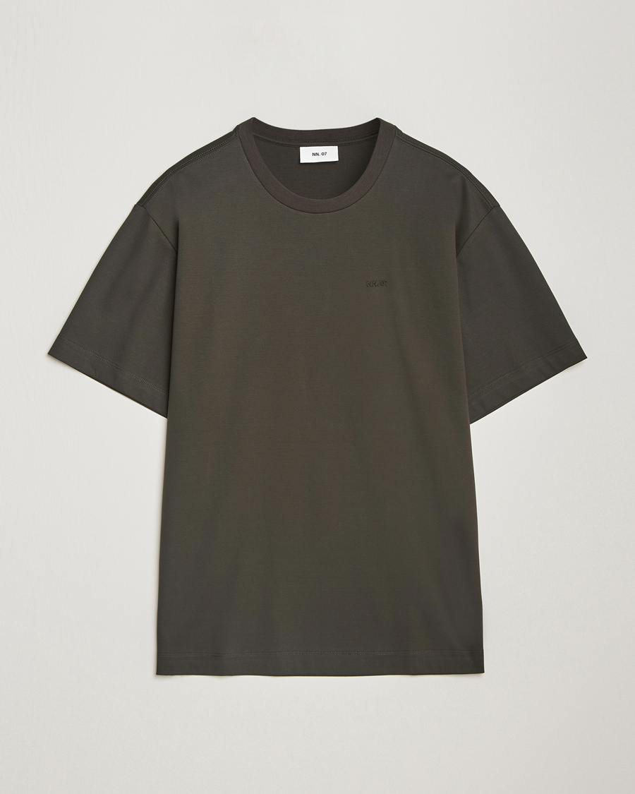 Homme | T-shirts | NN07 | Nat Logo Mercerized Crew Neck T-Shirt Dark Army