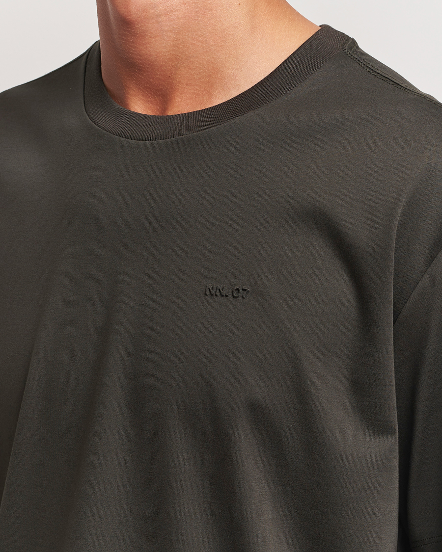 Homme | T-shirts | NN07 | Nat Logo Mercerized Crew Neck T-Shirt Dark Army