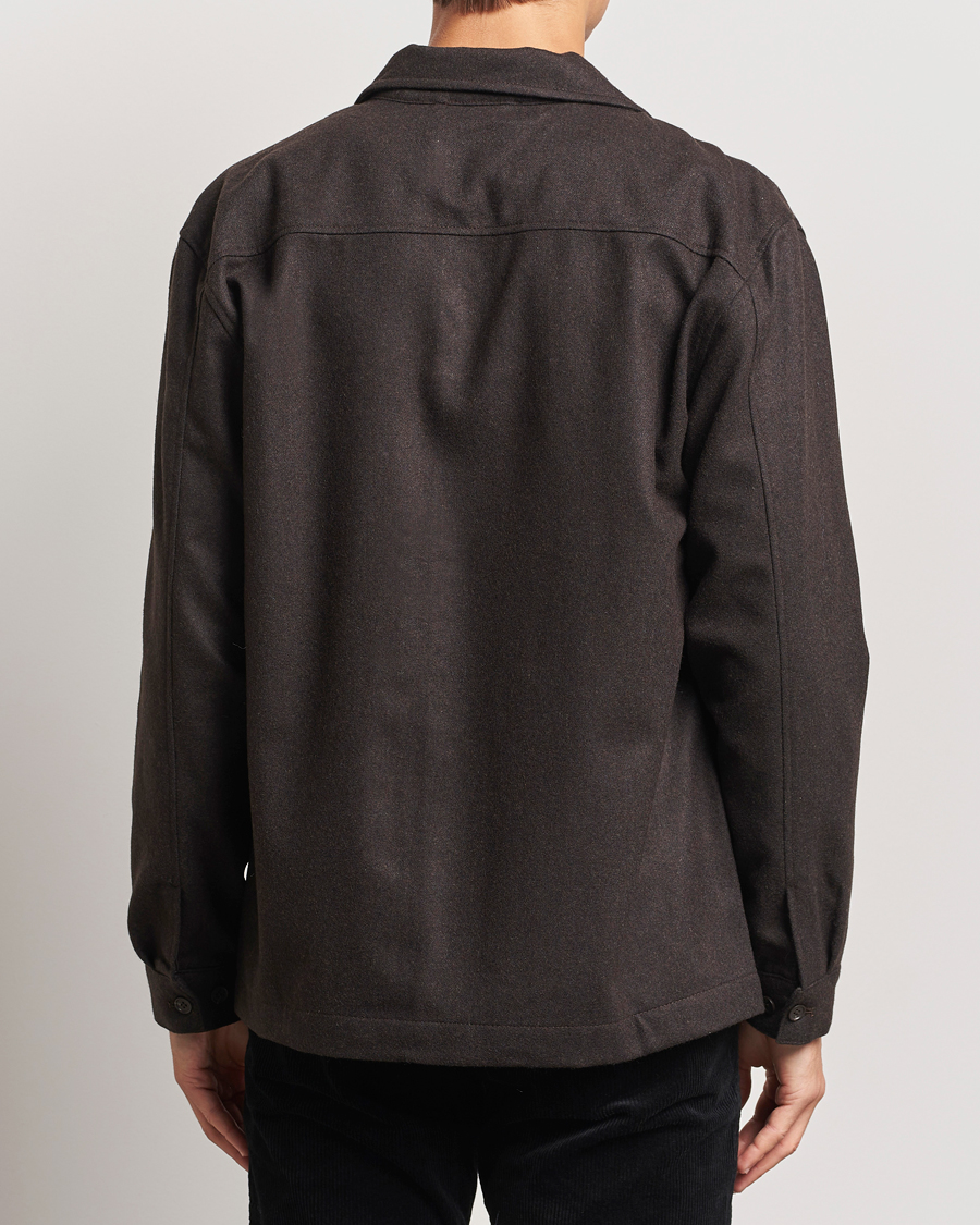 Homme | Chemises | NN07 | Isak Wool Overshirt Dark Brown