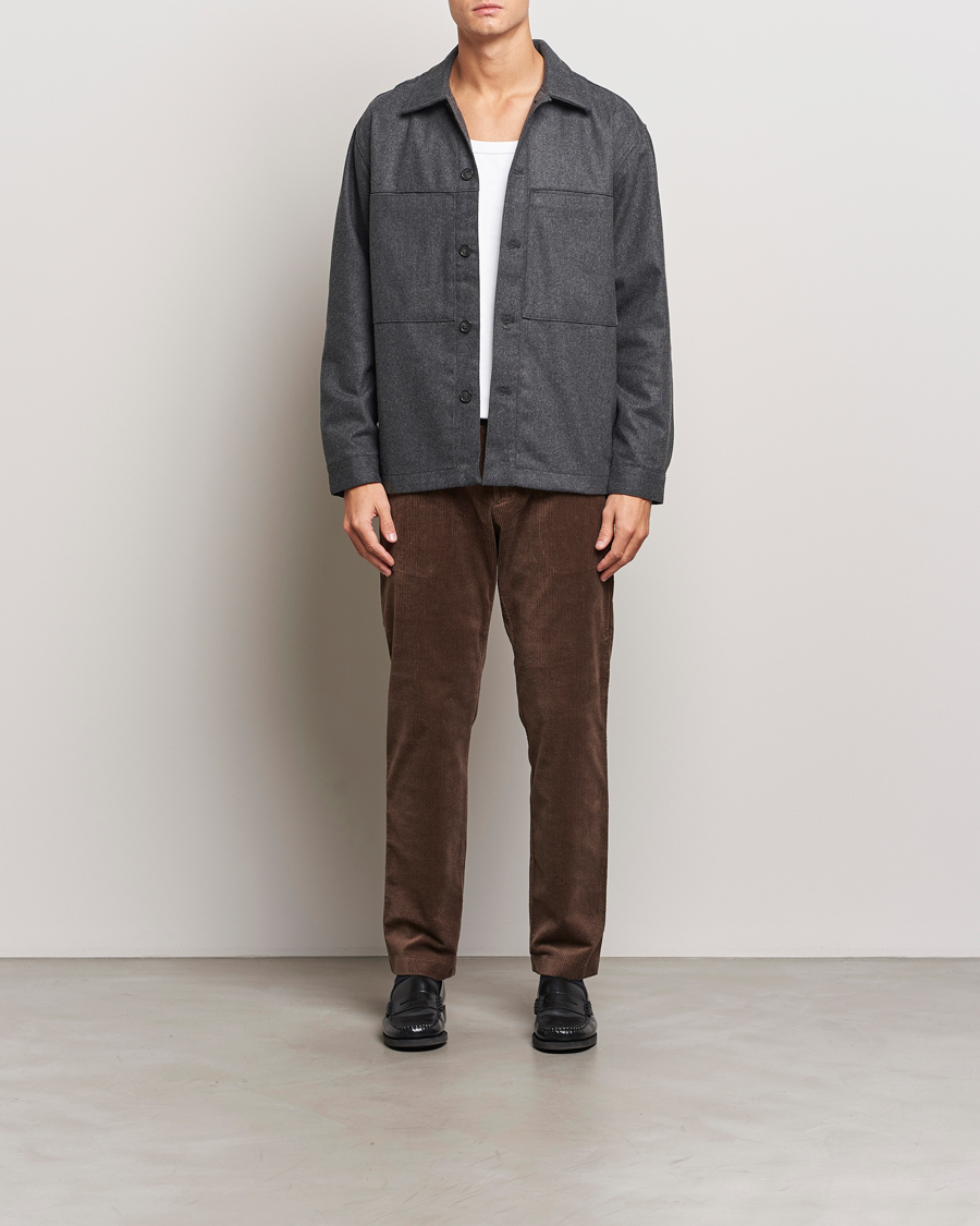 Homme | Chemises | NN07 | Isak Wool Overshirt Grey Melange