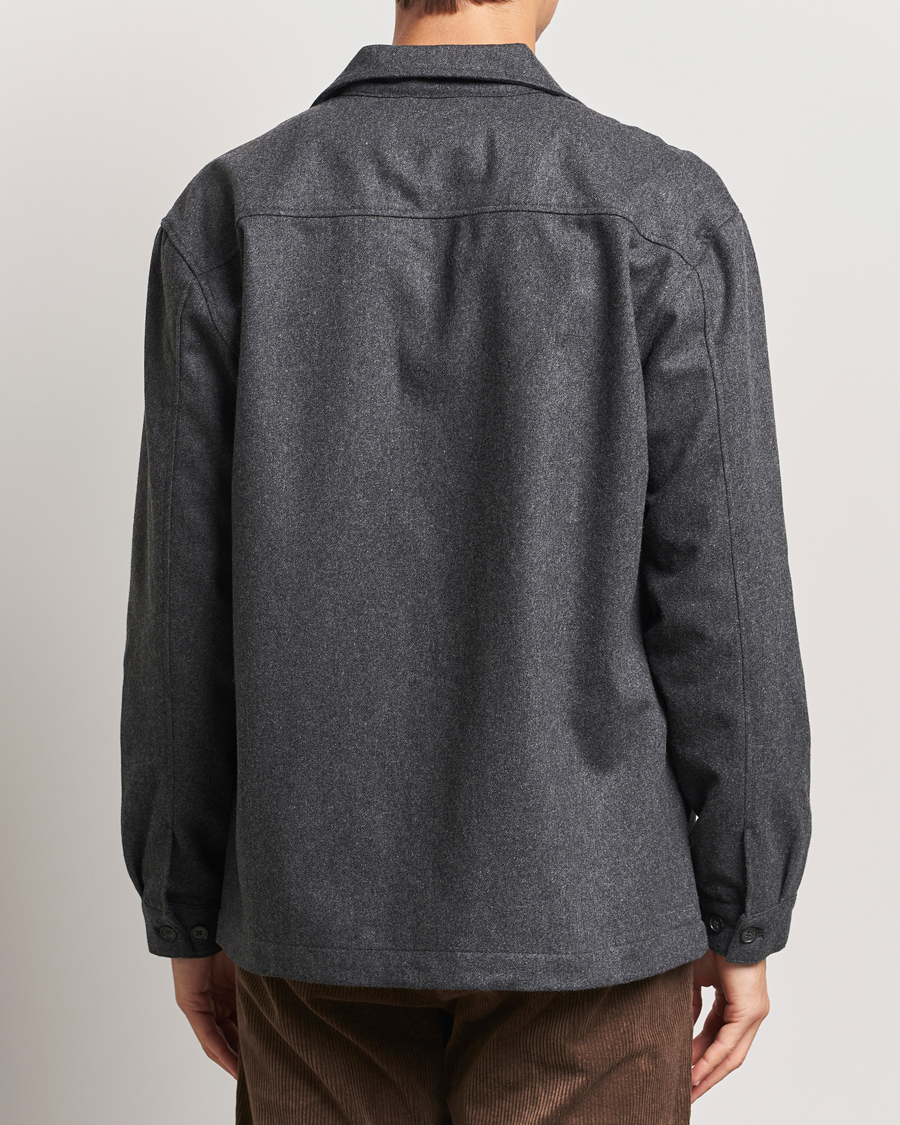 Homme | Chemises | NN07 | Isak Wool Overshirt Grey Melange