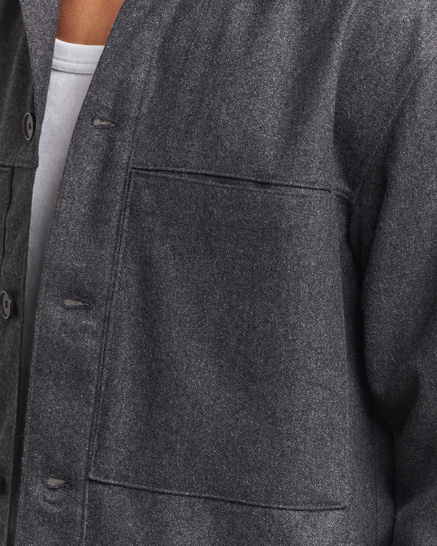 Homme | Chemises | NN07 | Isak Wool Overshirt Grey Melange