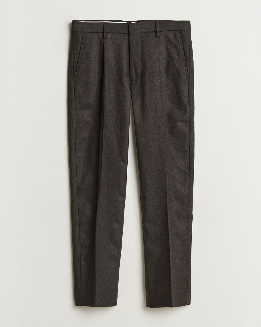 Homme | Pantalons | NN07 | Bill Wool Pleated Trousers Dark Brown