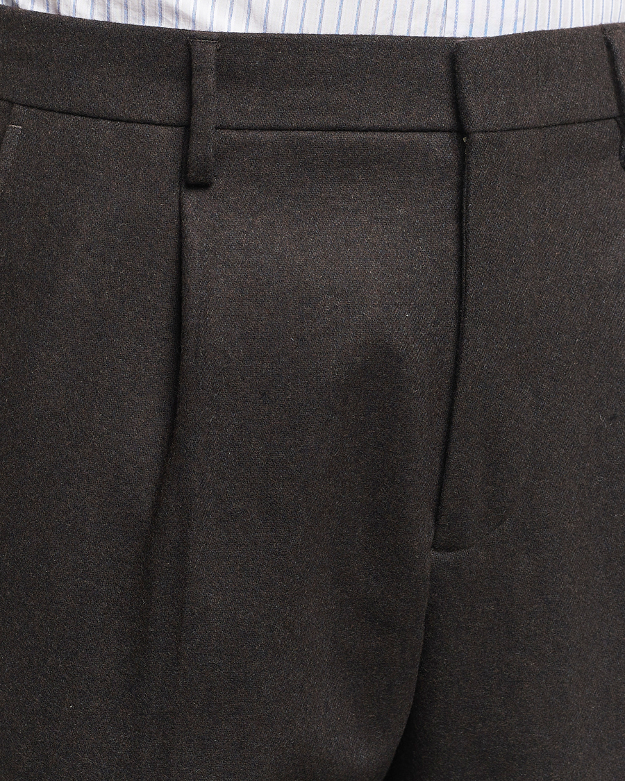 Homme | Pantalons | NN07 | Bill Wool Pleated Trousers Dark Brown