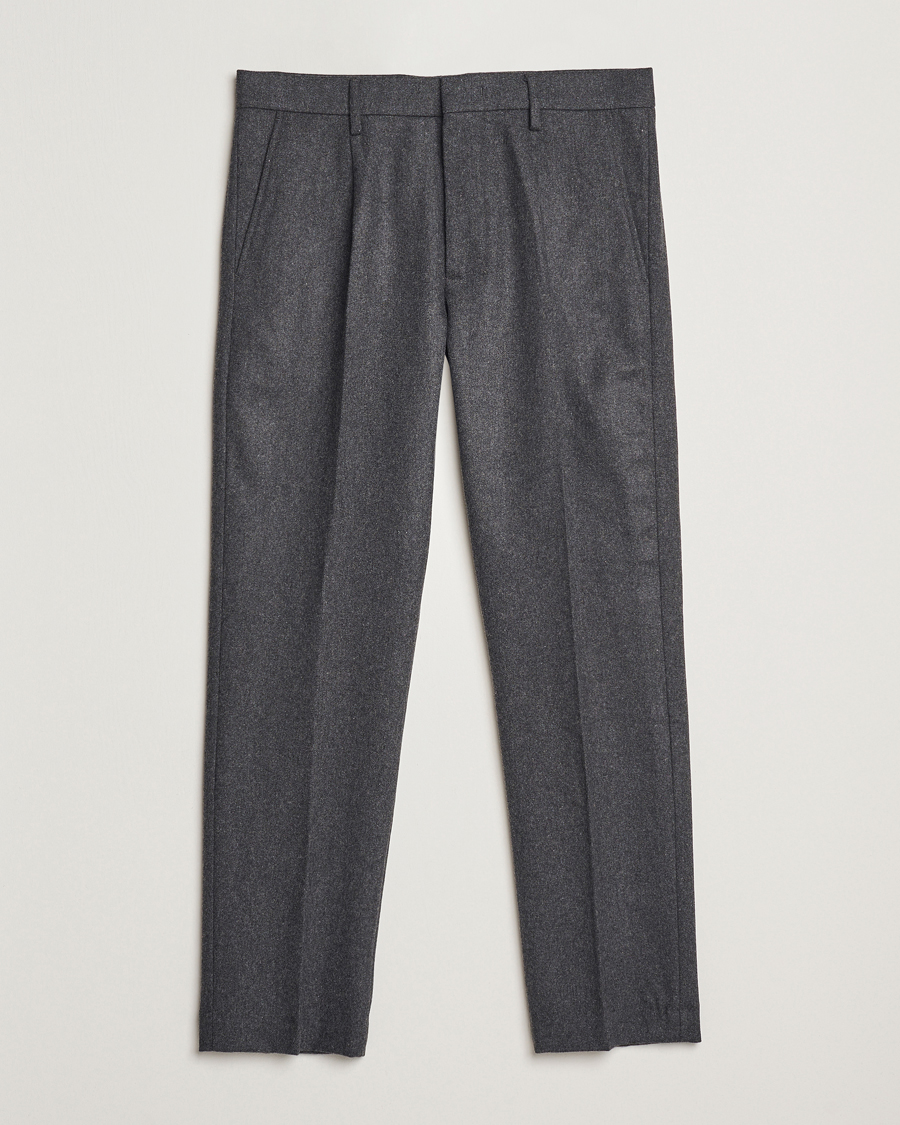 Homme | Pantalons | NN07 | Bill Wool Pleated Trousers Grey Melange