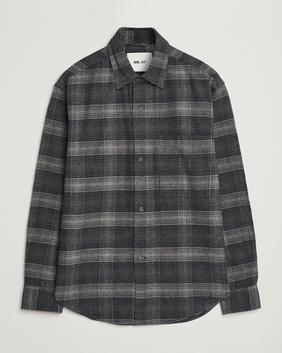 Homme | Chemises | NN07 | Adwin Checked Flannel Overshirt Black/Grey