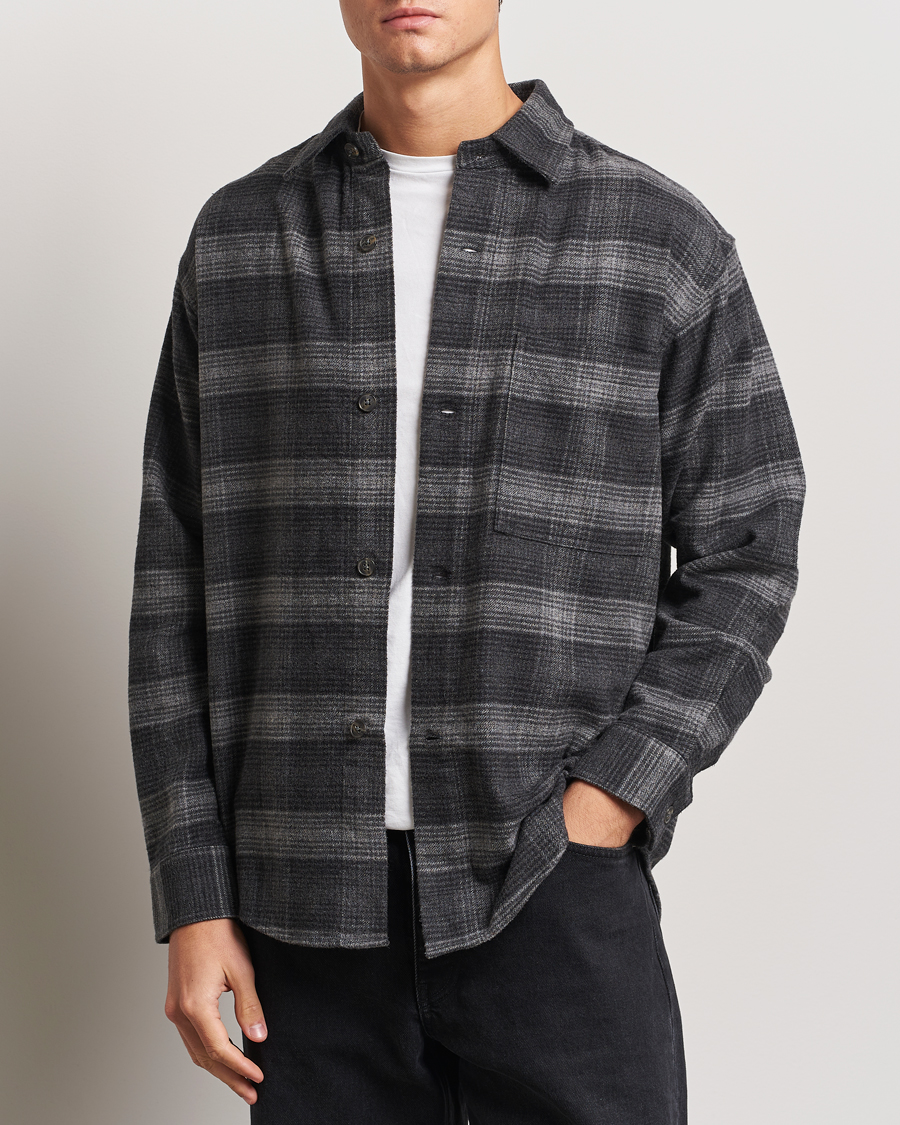 Homme | Chemises | NN07 | Adwin Checked Flannel Overshirt Black/Grey