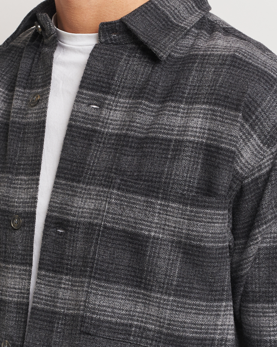 Homme | Chemises | NN07 | Adwin Checked Flannel Overshirt Black/Grey