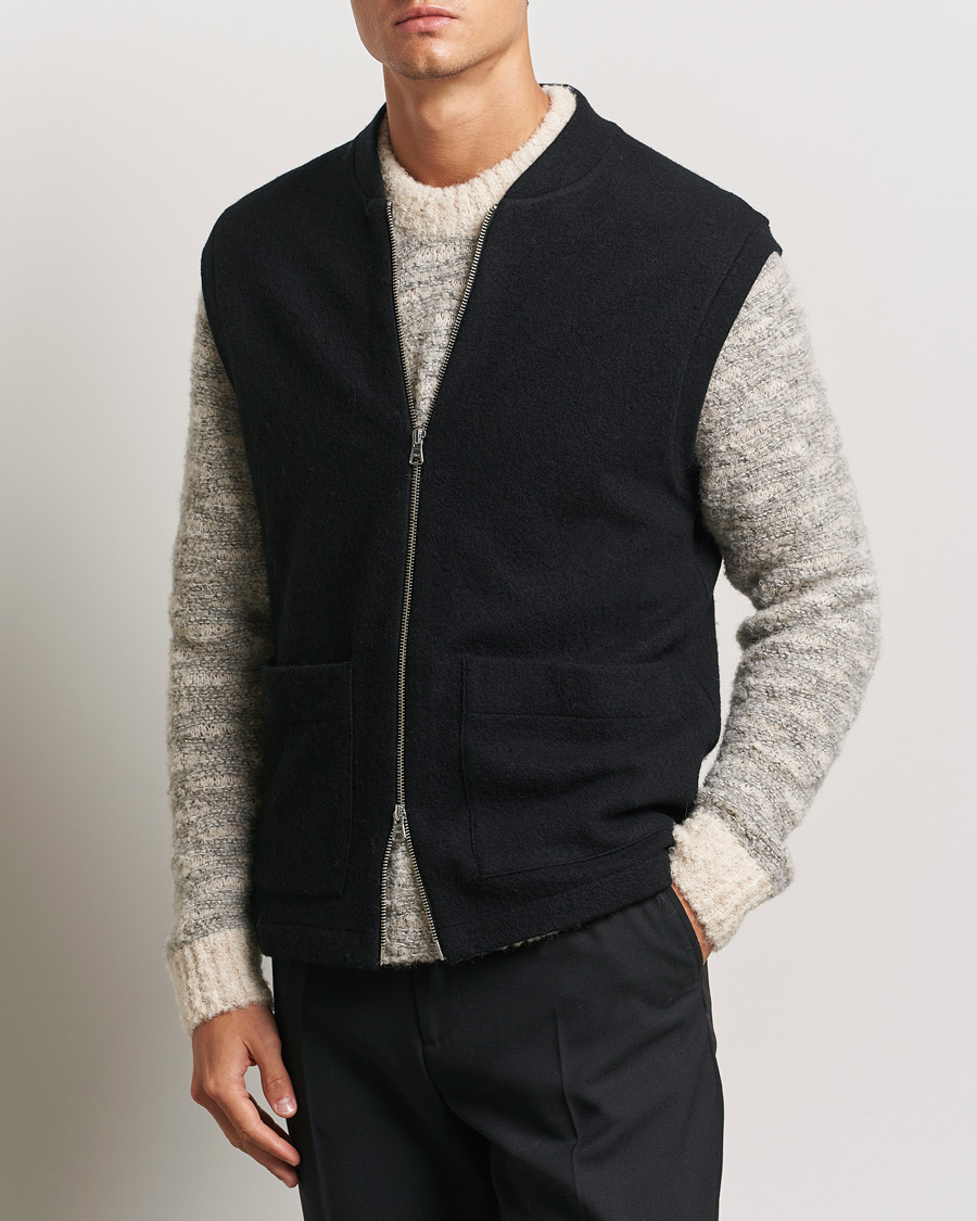 Homme | Pulls Et Tricots | NN07 | Boiled Wool Vest Black