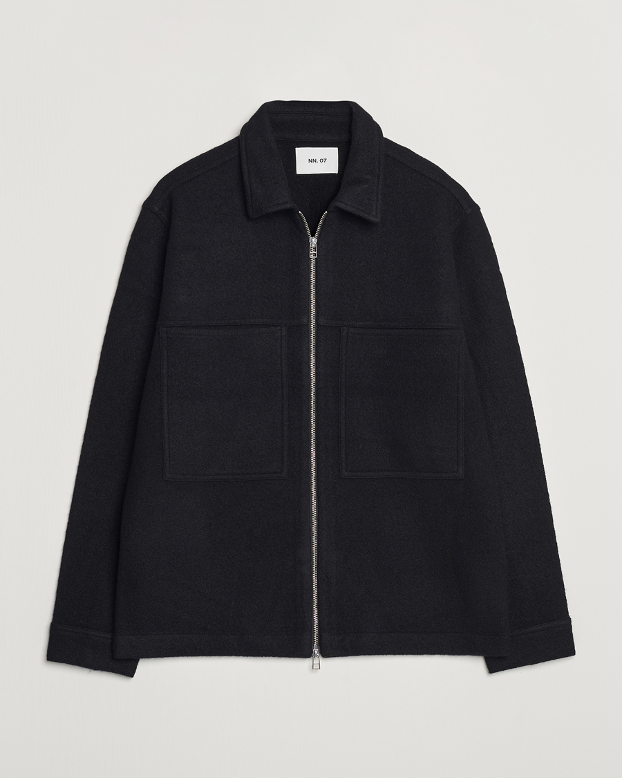 Homme | Pulls Et Tricots | NN07 | Isak Boiled Wool Full Zip Black