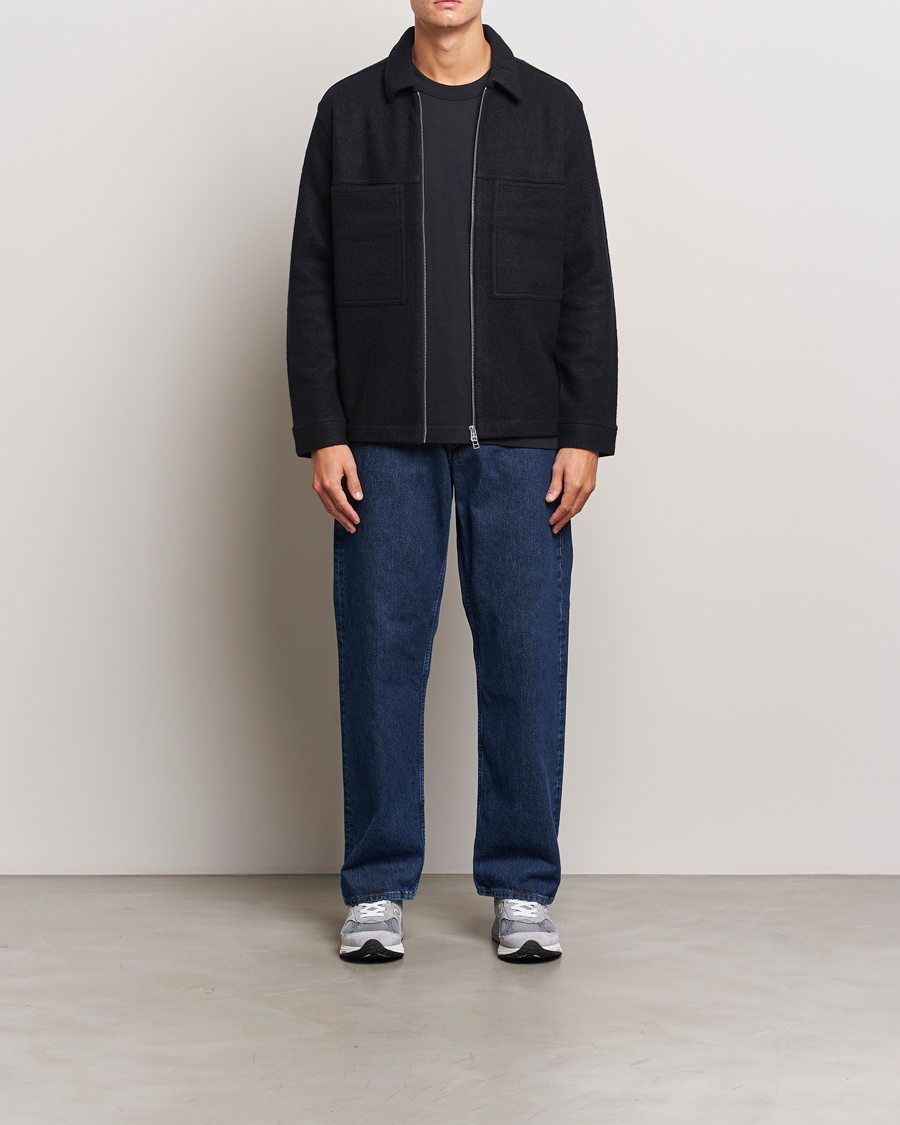 Homme | Pulls Et Tricots | NN07 | Isak Boiled Wool Full Zip Black