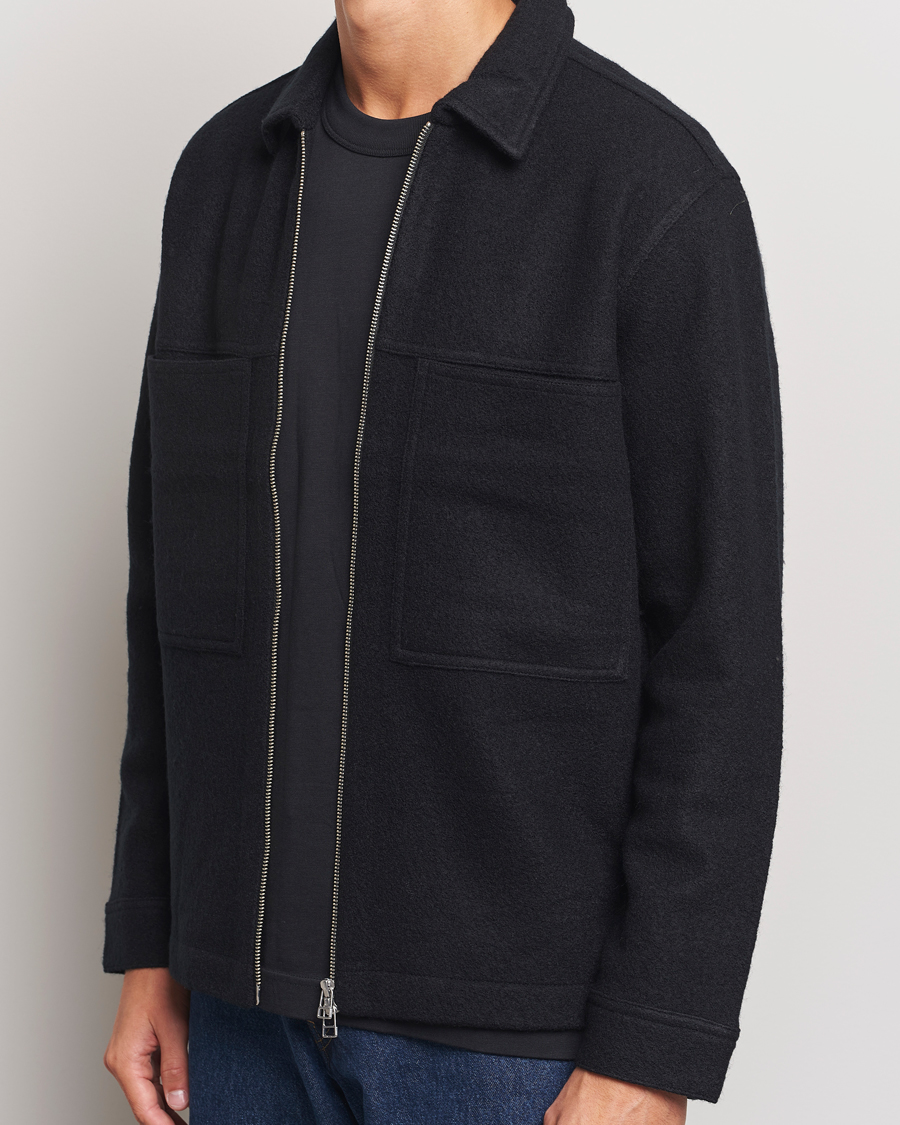 Homme | Pulls Et Tricots | NN07 | Isak Boiled Wool Full Zip Black