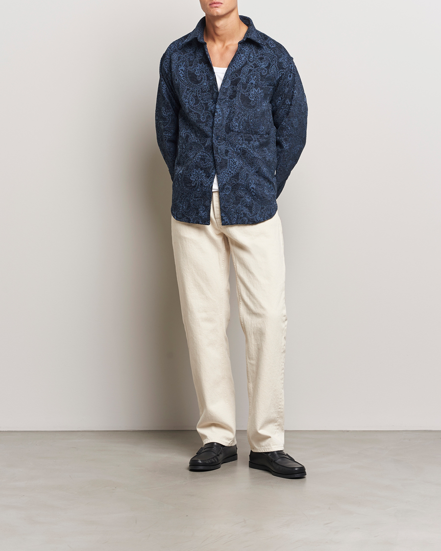 Homme | Chemises | NN07 | Adwin Flower Overshirt Navy Blue