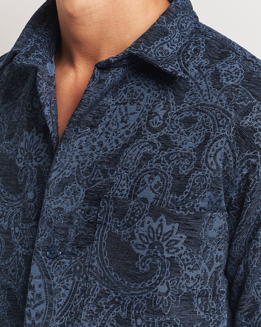Homme | Chemises | NN07 | Adwin Flower Overshirt Navy Blue