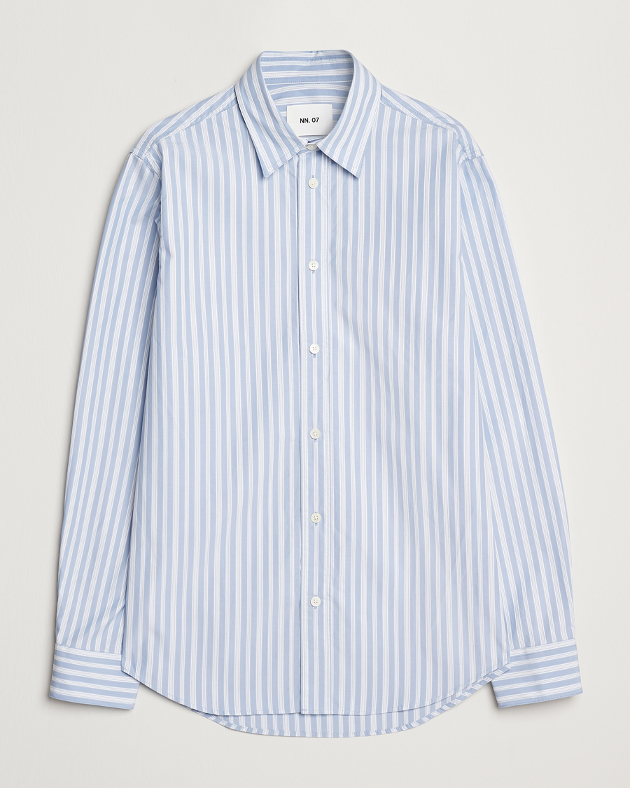 Homme | Chemises | NN07 | Colby Poplin Striped Shirt Blue/White