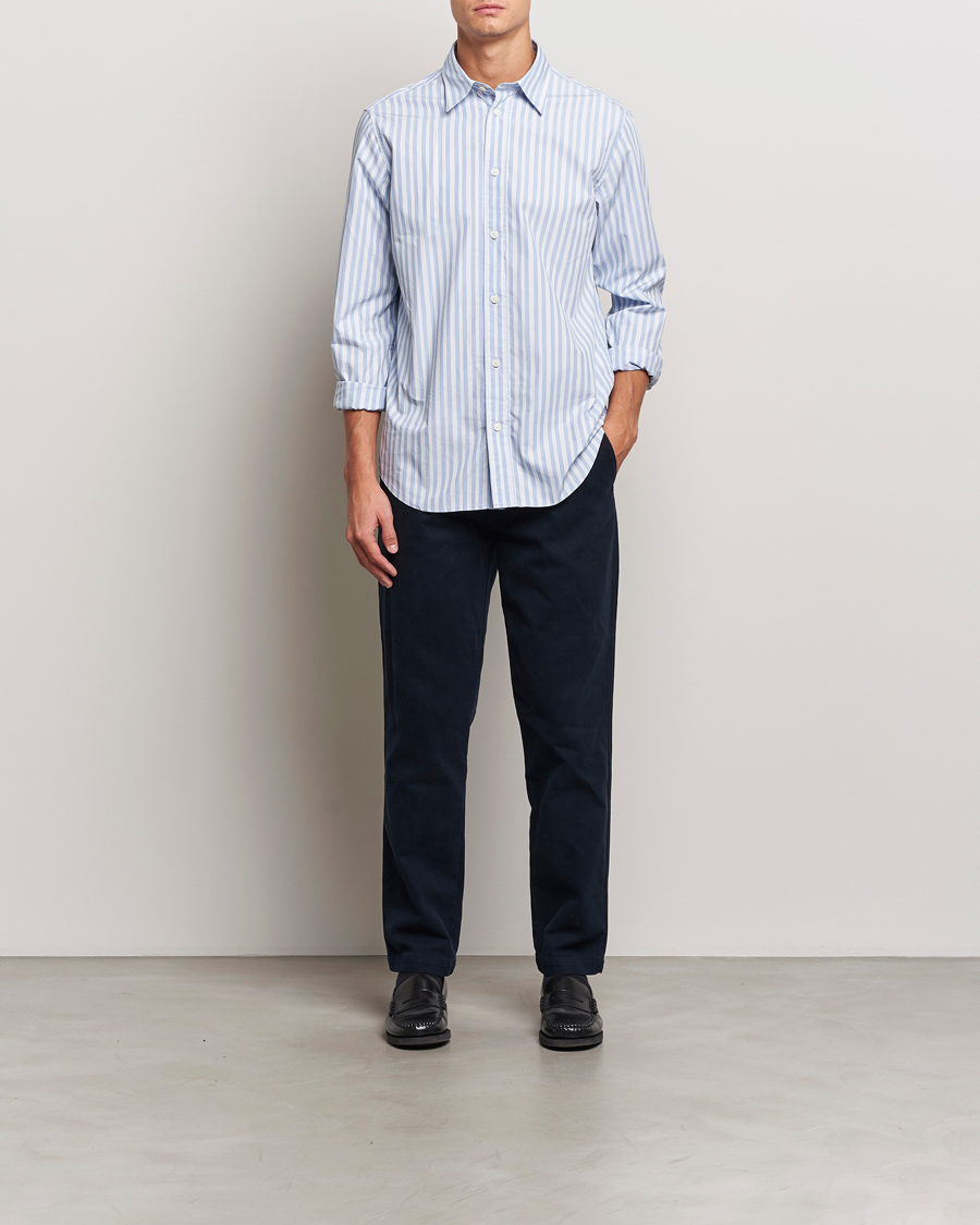 Homme | Chemises | NN07 | Colby Poplin Striped Shirt Blue/White
