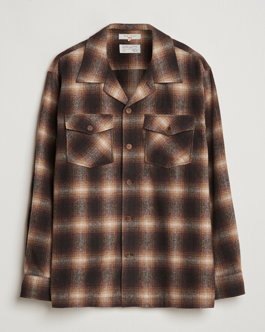 Homme | Chemises | Nudie Jeans | Vincent Shadow Check Overshirt Brown/Beige