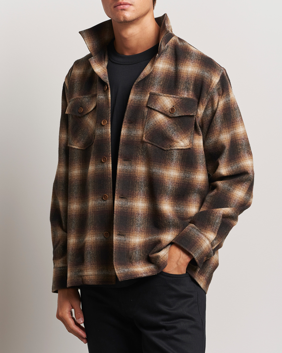 Homme | Chemises | Nudie Jeans | Vincent Shadow Check Overshirt Brown/Beige