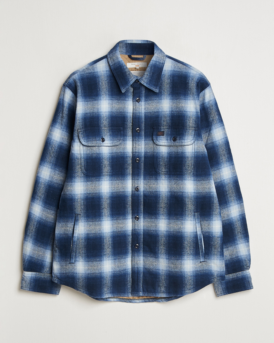 Homme | Manteaux Et Vestes | Nudie Jeans | Glenn Padded Checked Shirt Jacket Blue