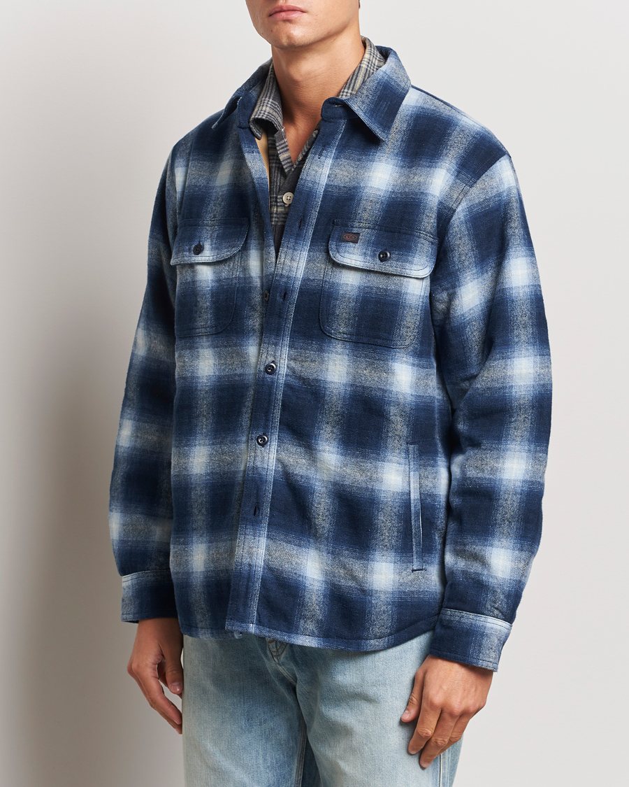 Homme | Manteaux Et Vestes | Nudie Jeans | Glenn Padded Checked Shirt Jacket Blue