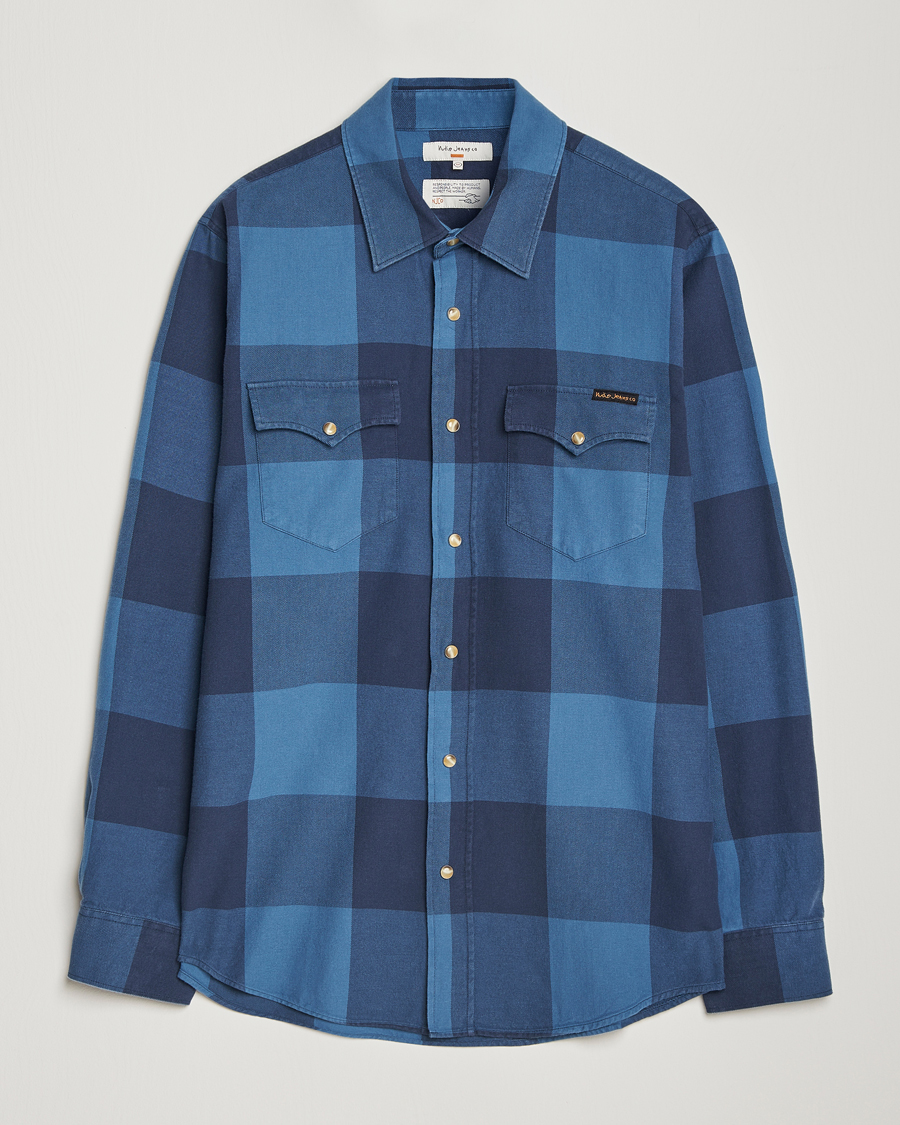 Homme | Chemises | Nudie Jeans | George Checked Flannel Shirt Blue