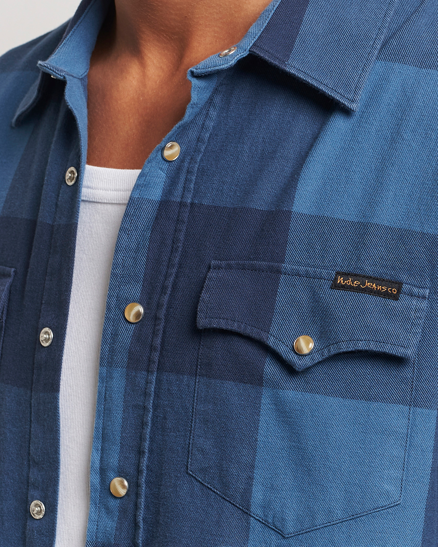 Homme | Chemises | Nudie Jeans | George Checked Flannel Shirt Blue