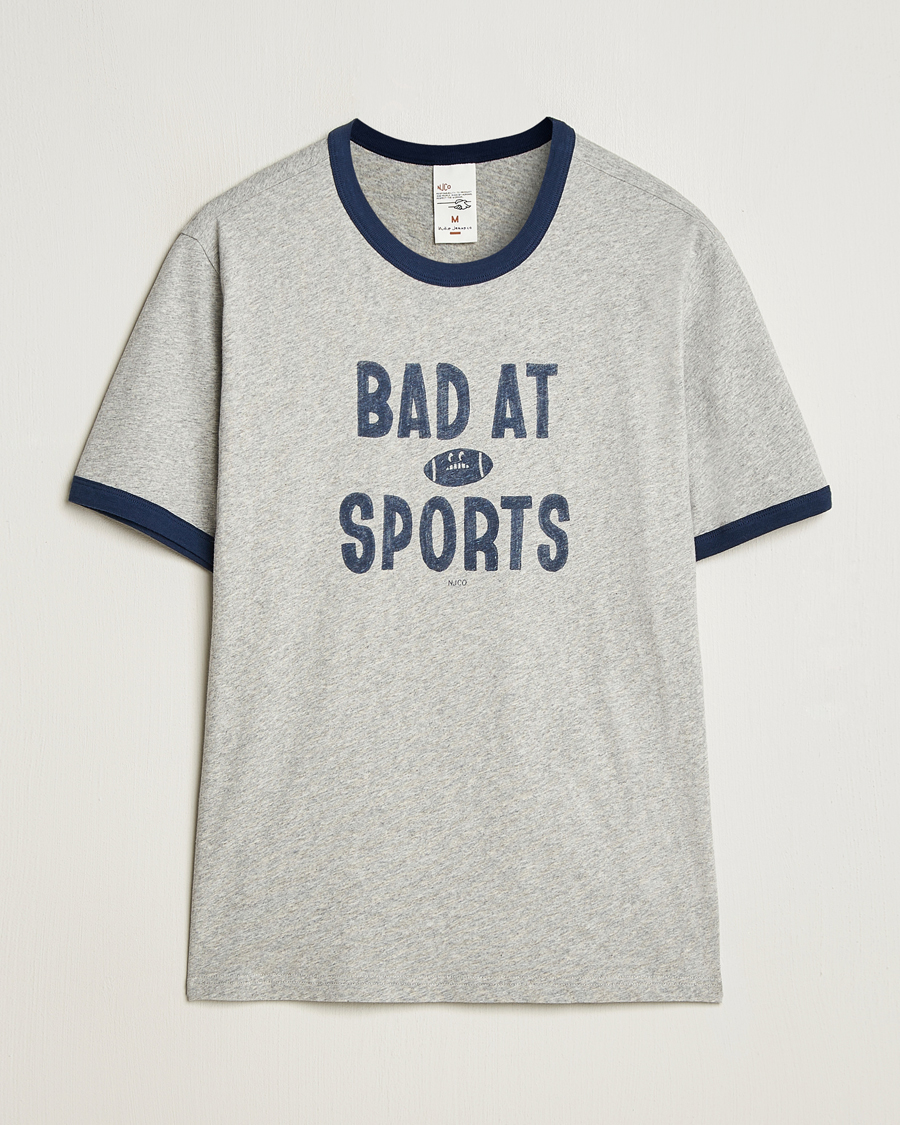 Homme | T-shirts | Nudie Jeans | Ricky Bad At Sport T-Shirt Grey Melange