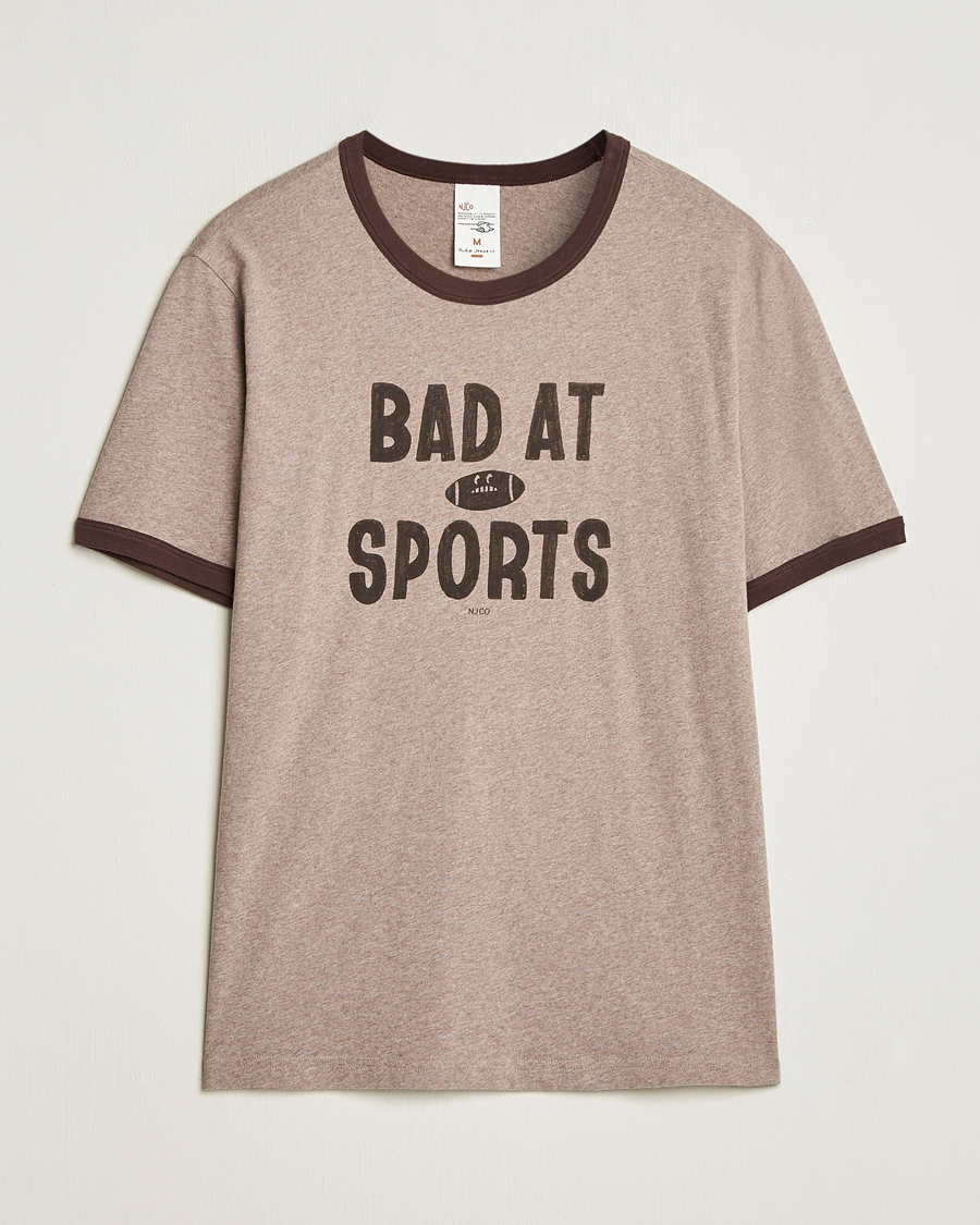 Homme | T-shirts | Nudie Jeans | Ricky Bad At Sport T-Shirt Beige Melange