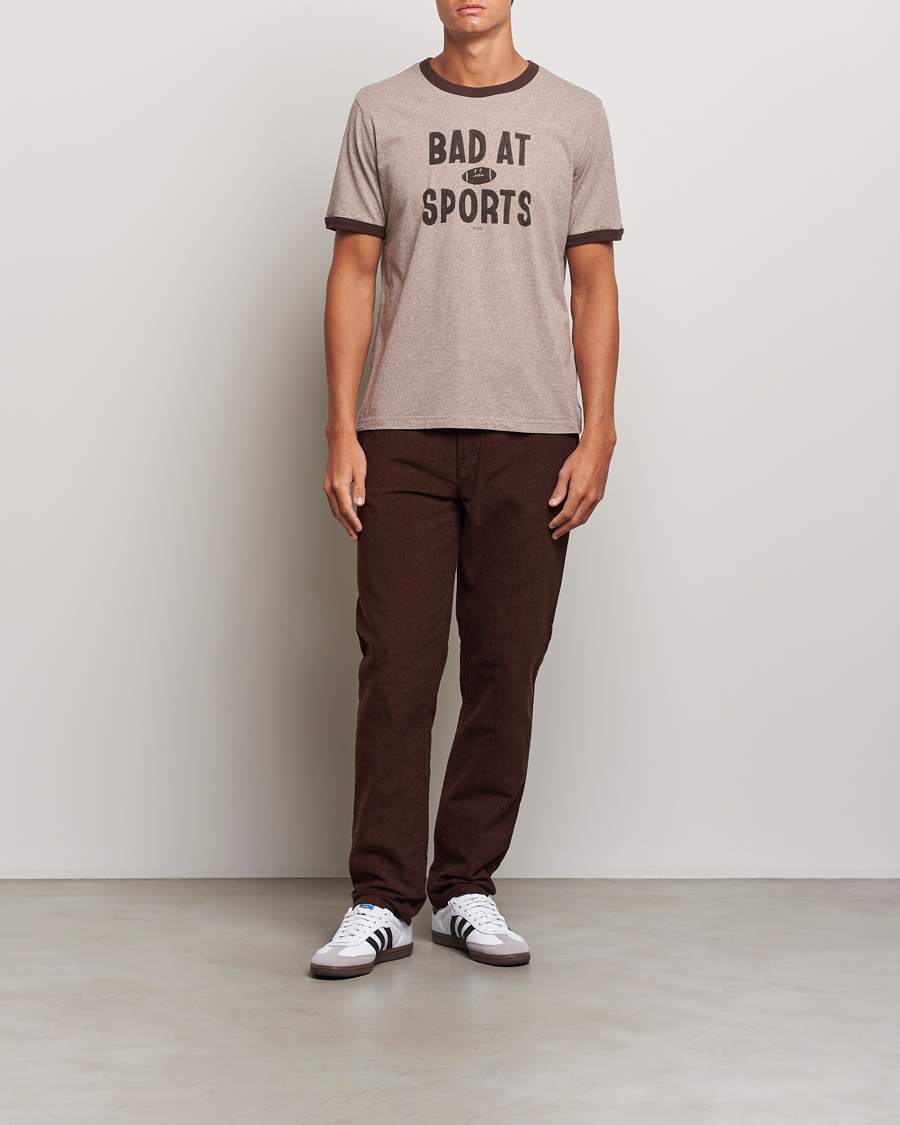 Homme | T-shirts | Nudie Jeans | Ricky Bad At Sport T-Shirt Beige Melange