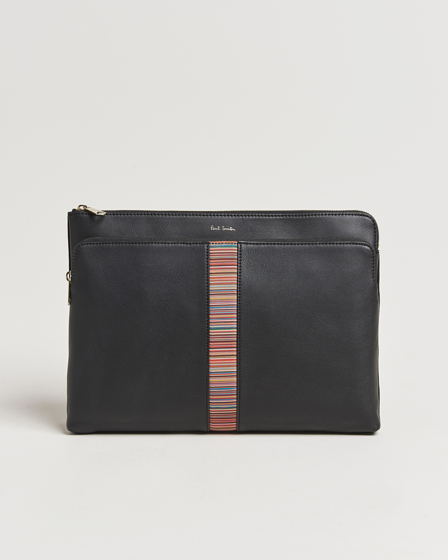 Homme | Paul Smith Leather Stripe Document Case Black | Paul Smith | Leather Stripe Document Case Black
