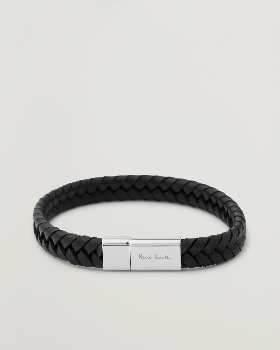 Homme | Paul Smith Two Tone Leather Bracelet Black | Paul Smith | Two Tone Leather Bracelet Black