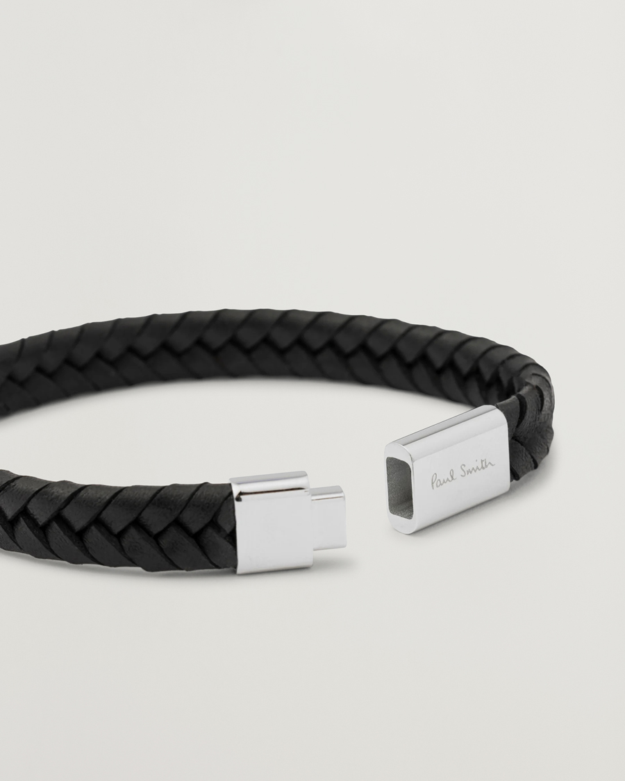 Homme | Paul Smith Two Tone Leather Bracelet Black | Paul Smith | Two Tone Leather Bracelet Black