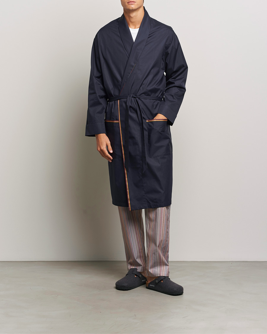 Homme | Peignoirs Et Pyjamas | Paul Smith | Stripe Cotton Gown Navy