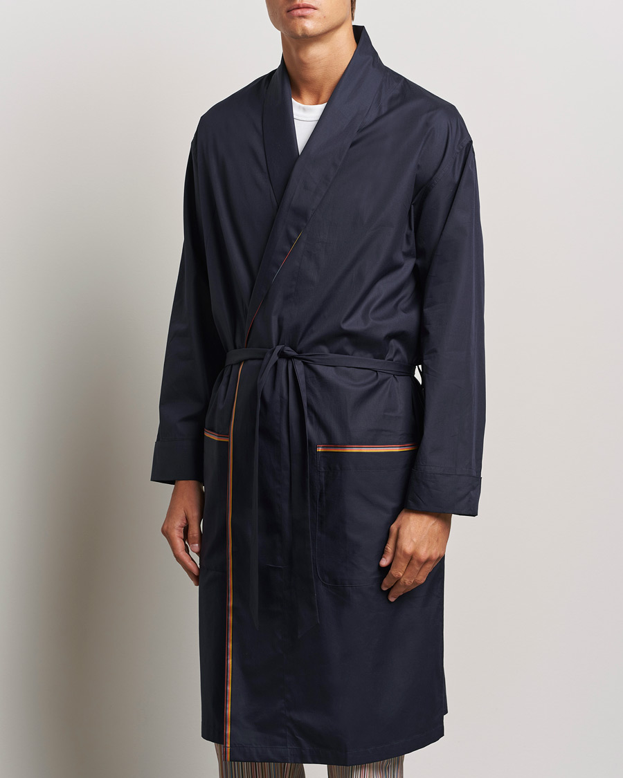 Homme | Peignoirs Et Pyjamas | Paul Smith | Stripe Cotton Gown Navy