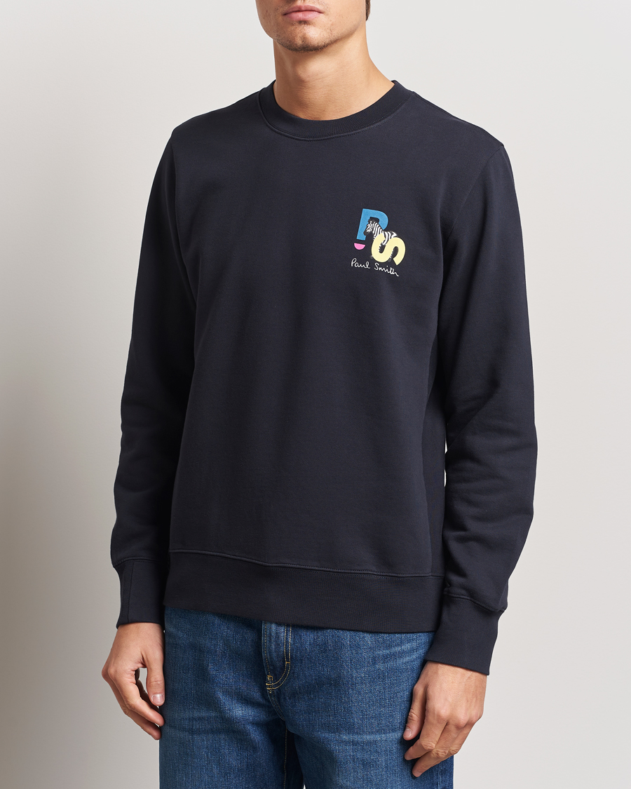 Homme | Pulls Et Tricots | PS Paul Smith | PS Zebra Crew Neck Sweatshirt Blue