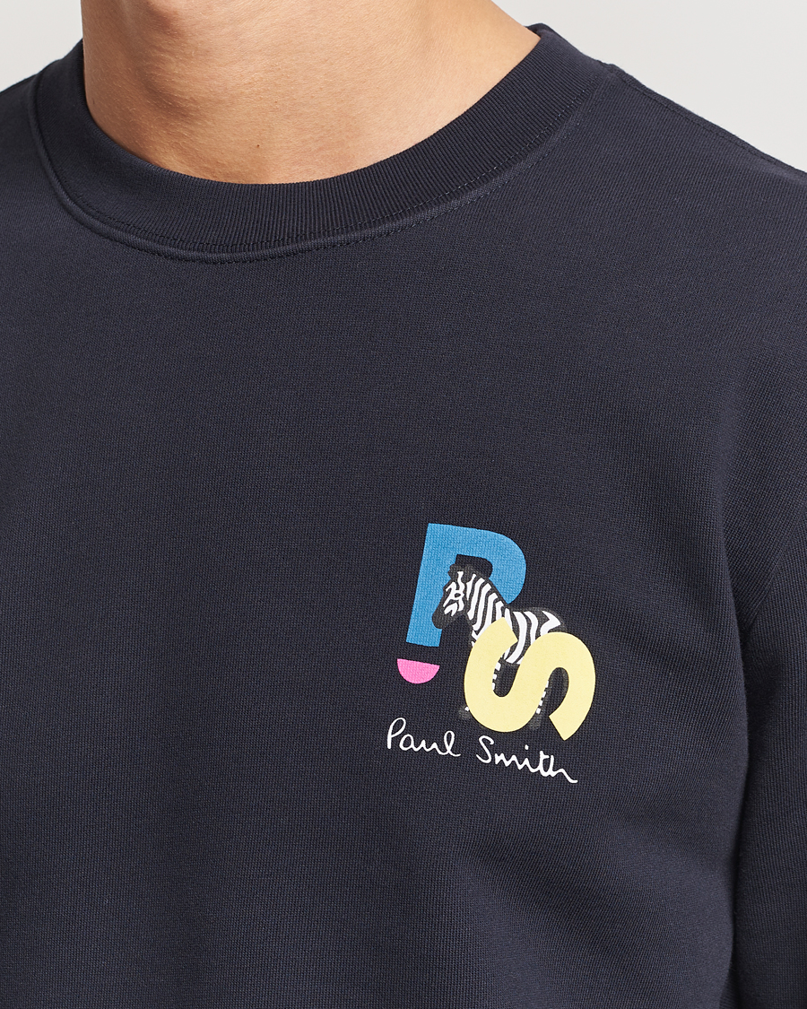 Homme | Pulls Et Tricots | PS Paul Smith | PS Zebra Crew Neck Sweatshirt Blue